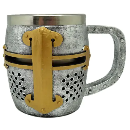Medieval Knight Silver and Gold Helmet Krug termékfotója