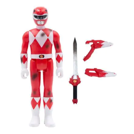 Mighty Morphin Power Rangers ReAction Actionfigur Red Ranger (Battle Damaged) 10 cm Produktfoto