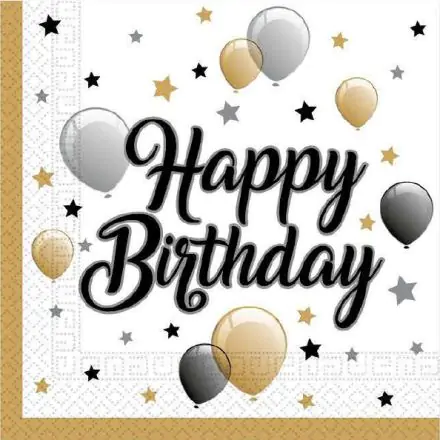 Milestone, Happy Birthday Servietten, 20 Stück 33x33 cm Produktfoto