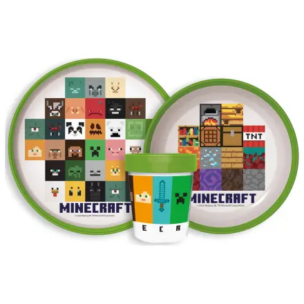 Minecraft Crafters rutschfestes Geschirr-Set, Micro Plastic Set Produktfoto