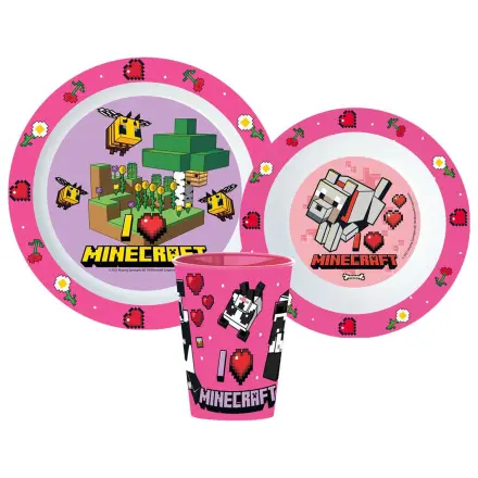 Minecraft Girls Geschirr Set, Micro Plastik Set, mit 260 ml Becher Produktfoto