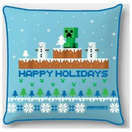 Minecraft Happy Holidays Christmas Kissenbezug Produktfoto