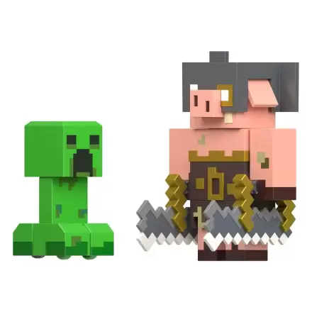 Minecraft Legends Actionfiguren 2er-Pack Creeper vs Piglin Bruiser 8 cm Produktfoto
