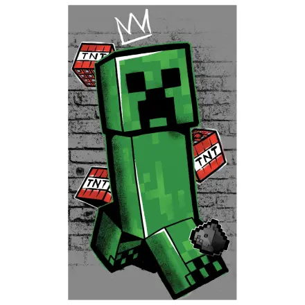 Minecraft Metro Art Creeper Grau Handtuch Produktfoto