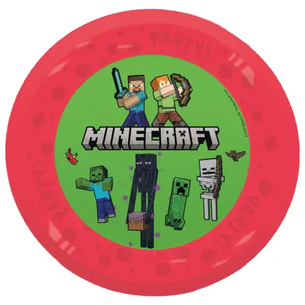 Minecraft Party mikro Premium Kunststoff flacher Teller 4-teiliges Set 21 cm Produktfoto