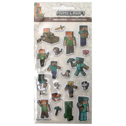 Minecraft Pixel Pals Puffy Schwamm Aufkleber Set Produktfoto
