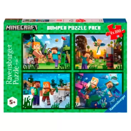 Minecraft Puzzle 4x100St Produktfoto