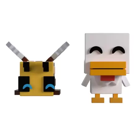 Minecraft Vinylfiguren Biene und Hühnchen Monitor Buddiez Produktfoto
