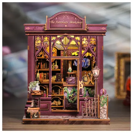 Miniaturhaus DIY Astrologie Buchhandlung 155teilig + LED-Licht Bausatz Produktfoto