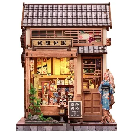 Miniatur Haus Modellbausatz Sakura O Kimono Shop 19 x 14 cm Produktfoto