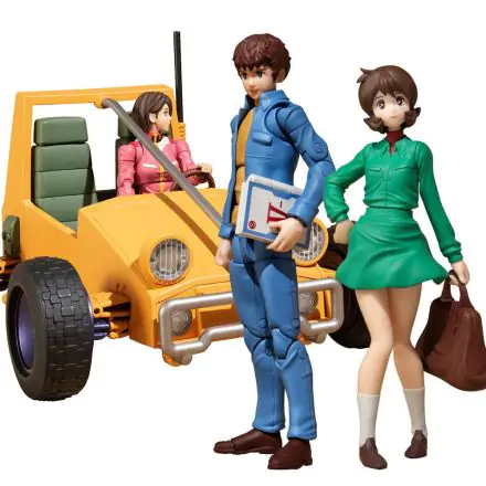 Mobile Suit Gundam G.M.G. Actionfiguren mit Fahrzeug Earth Federation 07 Amuro & Frau, 08V-SP General Soldier & Buggy Set Box Produktfoto