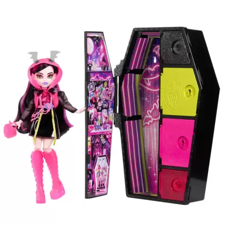 Monster High Skullmate Secrets Neon Frights Draculaura Puppe 25cm termékfotója