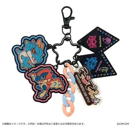Monster Hunter Chibi Style Acryl Schlüsselanhänger mit mehreren Anhängern: Rathalos & Lagiacrus Produktfoto