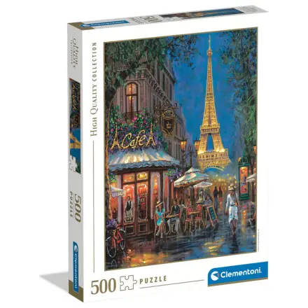 Night at the Eiffel Cafe Puzzle 500 Teile Produktfoto