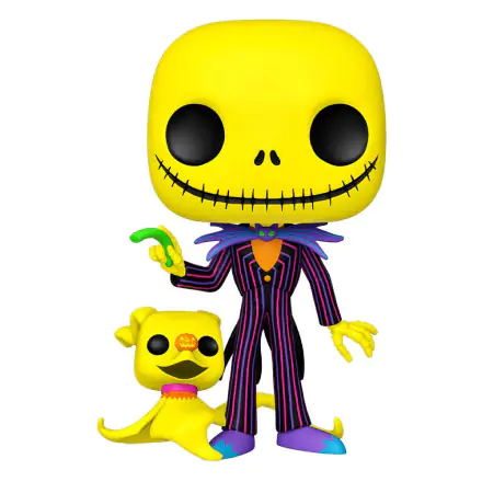 Nightmare Before Christmas Super Größed Jumbo POP! Vinyl Figur Jack Skellington & Zero (Blacklight) 25 cm Produktfoto
