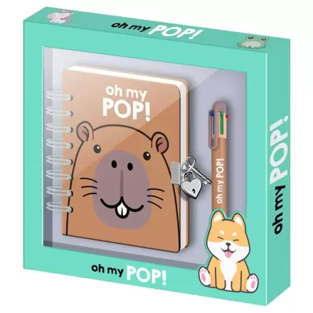 Oh My Pop! Capibara Tagebuch und Stift Produktfoto