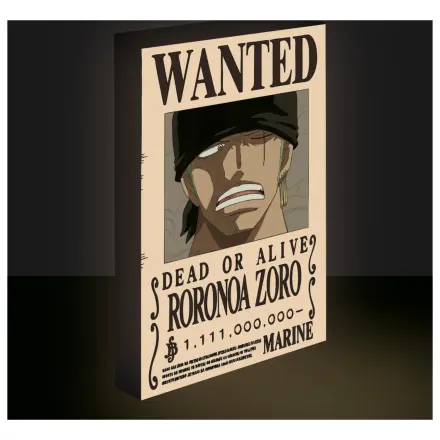 One Piece Zoro Wanted Leucht-Leinwand 40x30 cm Produktfoto