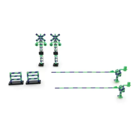 Original Character Plastic Model Kit 1/80 Railway Crossing (Green×Blue) 5 cm termékfotója