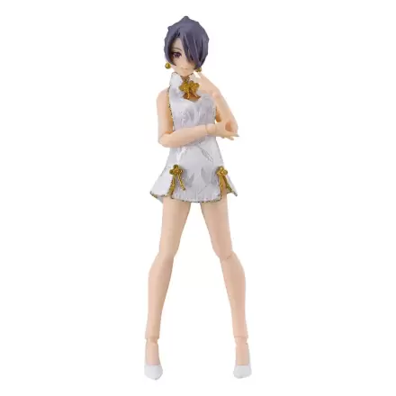 Original Character Figma Actionfigur Female Body (Mika) Mini Skirt Chinese Dress Outfit (White) 13 cm Produktfoto