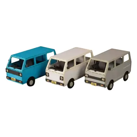 Original Illustration Paper Model Kit 1/80 Town Corner Accessory Series Kei Van (white/blue/silver) 2 cm Produktfoto