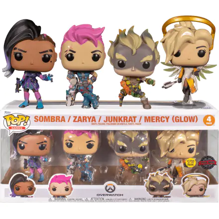 Overwatch POP! Games Vinyl Figuren 4er-Pack Sombra / Zarya / Junkrat / Mercy (Glow) 9 cm Produktfoto