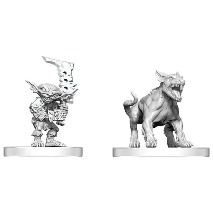 Pathfinder Battles Deep Cuts Unpainted Miniatur Goblin Commando & Goblin Dog 13 cm Produktfoto
