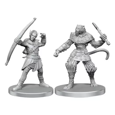 Pathfinder Deep Cuts Unpainted Miniatures Elfenjäger & Catfolk Bandit Produktfoto