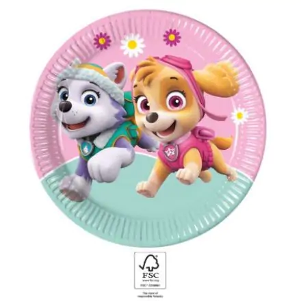 Paw Patrol Skye and Everest Papierteller 8 Stück 23 cm FSC Produktfoto