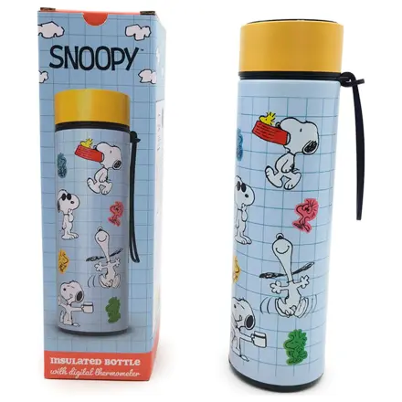 Peanuts Snoopy & Woodstock Thermosflasche aus Edelstahl mit Thermometer 450ml Produktfoto