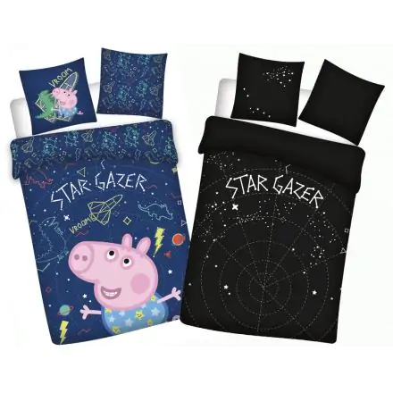 Peppa Pig Glow in the Dark Kinder Bettbezug-Set 100x135 cm, 40x60 cm Produktfoto