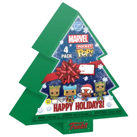 Funko Pocket POP 4 Figurenpack Marvel Tree Holiday Exclusive Produktfoto