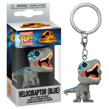 Pocket POP Schlüsselanhänger Jurassic World 3 Velociraptor Blue Produktfoto