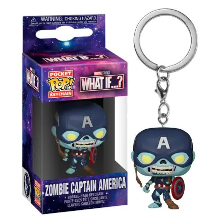 Marvel What If...? Pocket POP! Vinyl Schlüsselanhängers 4 cm Zombie Captain America Display Produktfoto