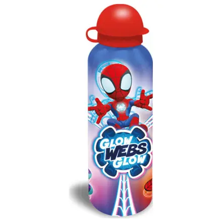 Spider-Man Glow Web Aluminium-Trinkflasche mit gewölbtem Verschluss 500 ml Produktfoto