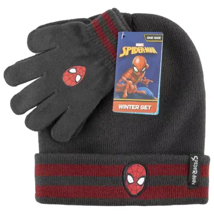 Spider-Man Graue Kinder Hut + Handschuhe Set Produktfoto