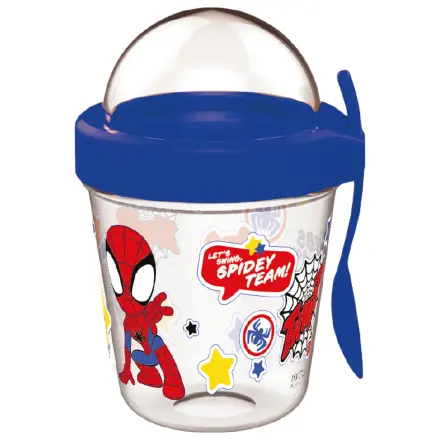 Spider-Man Spidey Tasse Snackhalter mit Deckel und Löffel 350 ml Produktfoto