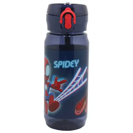 Spider-Man Spidey Web Plastik-Trinkflasche mit Aufhänger 600 ml Produktfoto