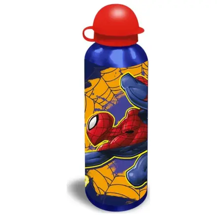 Spider-Man Web-Slinger gelbe Aluminium Wasserflasche mit Trinkverschluss 500 ml Produktfoto
