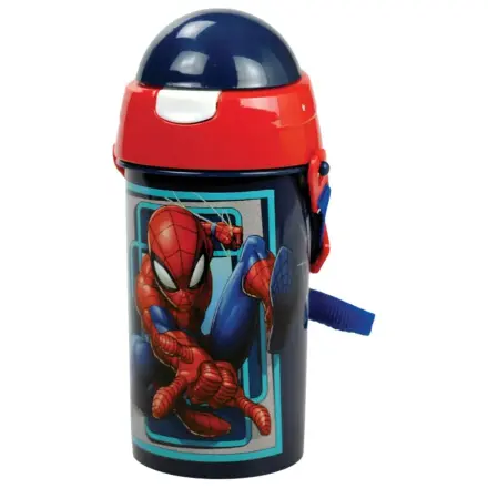 Spider-Man World Plastik Strohhalmflasche mit Aufhänger 500 ml Produktfoto