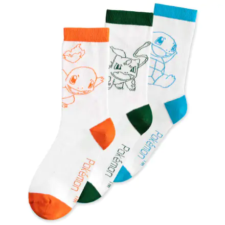 Pokemon Socken 3er-Pack Charmander, Bulbasaur, Squirtle 43/46 termékfotója