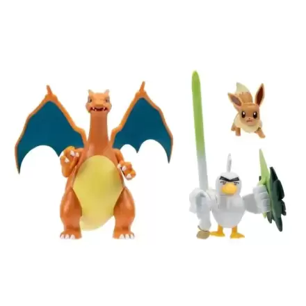 Pokémon Figuren 3er-Pack Eevee, Sirfetch'd & Charizard Produktfoto