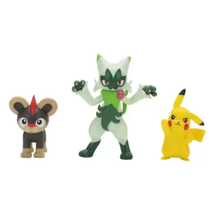 Pokémon First Partner Battle Figuren Set 3er-Pack Litleo, Pikachu & Floragato Produktfoto