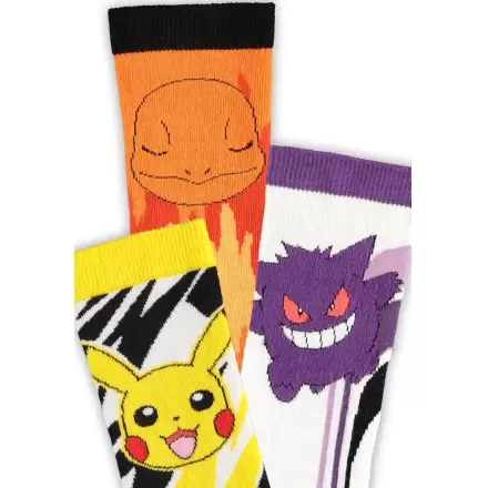 Pokémon Socken 3er-Pack Pikachu, Charmander, Gengar 39-42 termékfotója