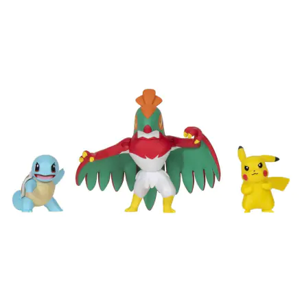 Pokémon Select Battle Figur Pikachu, Squirtle, Hawlucha 7,5 cm Produktfoto