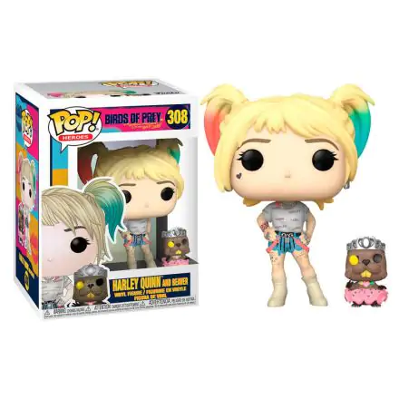Birds of Prey POP! & Buddy Vinyl Figur Harley Quinn & Beaver 9 cm Produktfoto