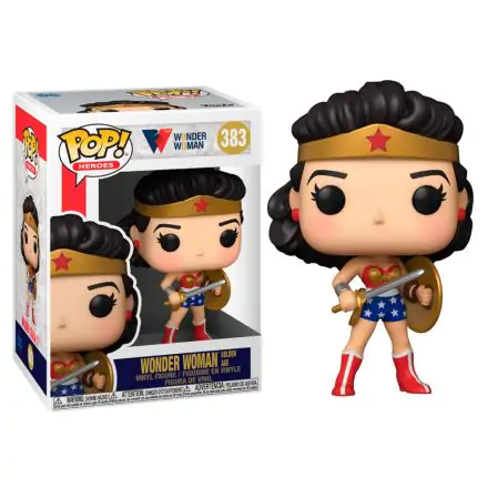 Wonder Woman 80th Anniversary POP! Heroes Vinyl Figur Classic WW w/Shield & Sword (1950's) 9 cm Produktfoto