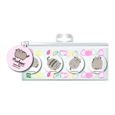 Pusheen Mäppchen und 4 Stück Radiergummis Produktfoto