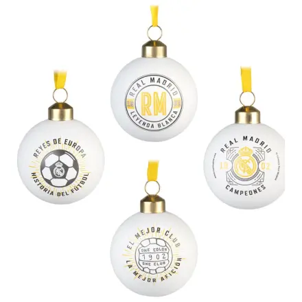 Real Madrid 4er-Set Weihnachtskugeln Produktfoto