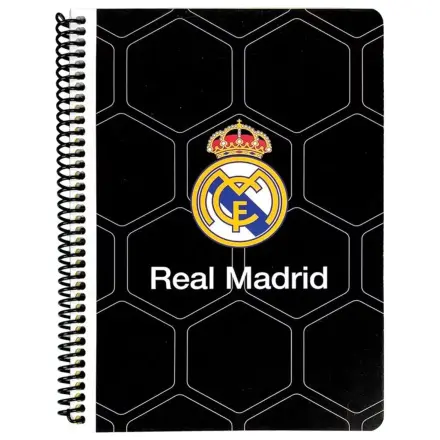 Real Madrid Black B/5 liniertes Spiral Notizbuch 70 Seiten Produktfoto