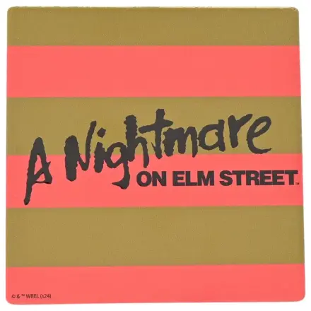 A Nightmare on Elm Street Freddy Stripes Keramik quadratischer Untersetzer Produktfoto